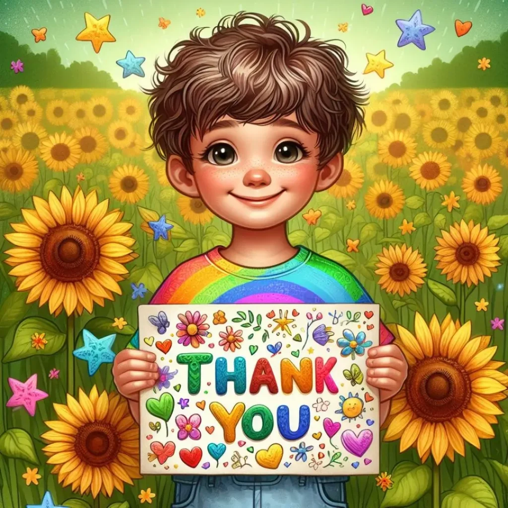 Criança sendo grata
